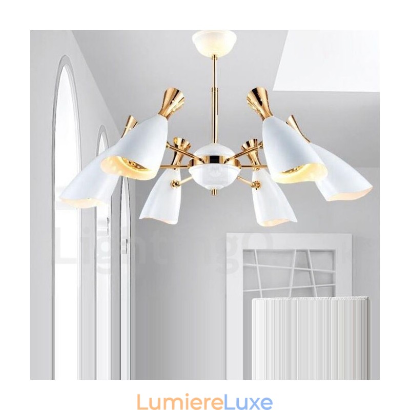Lustre contemporain moderne à 6 lumières