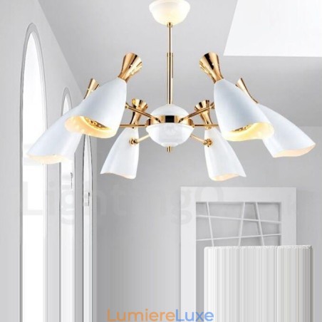 Lustre contemporain moderne à 6 lumières Lustre contemporain moderne à 6 lumières