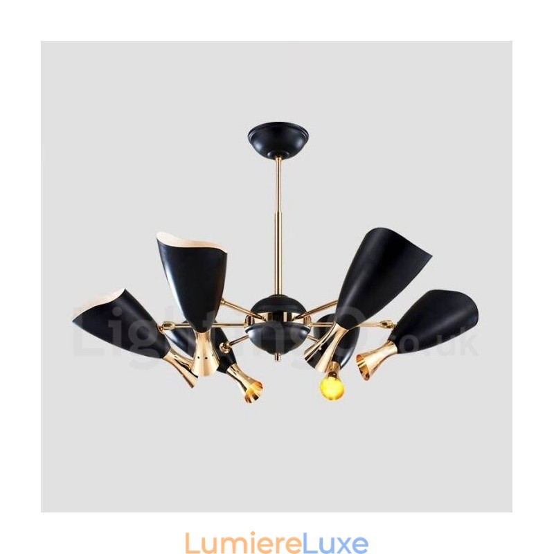 Lustre contemporain moderne à 6 lumières