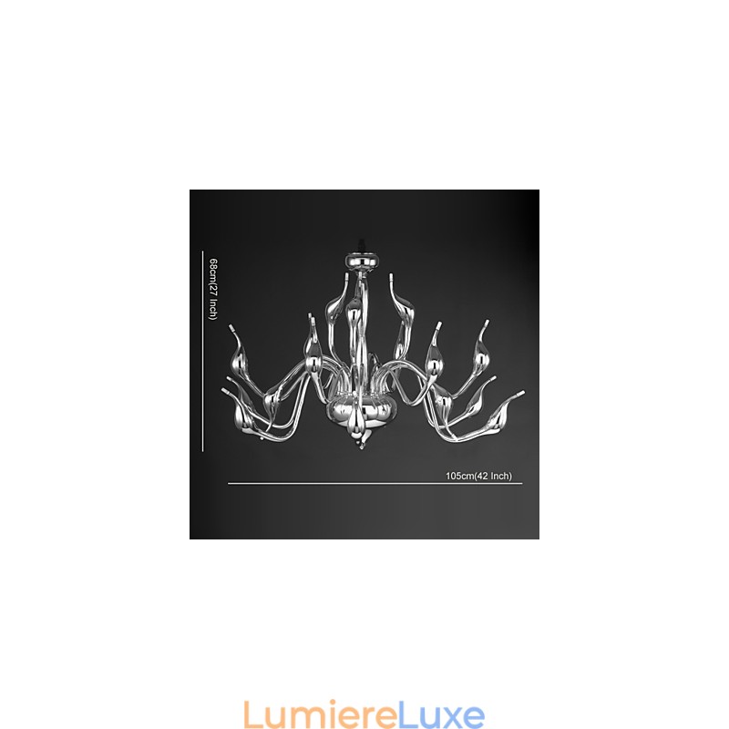 Lustre moderne 18 lumières G4 finition chromée