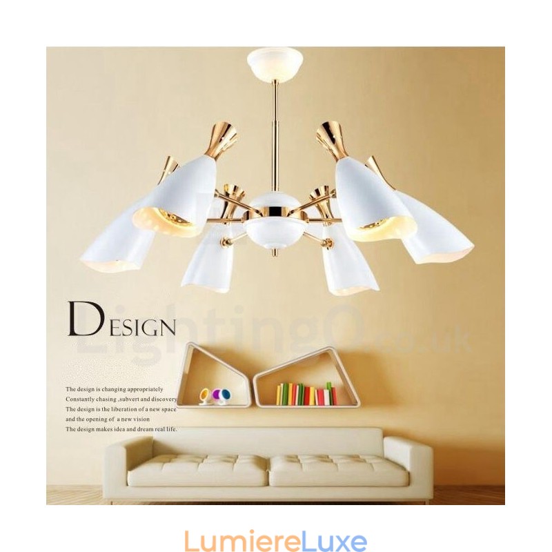 Lustre contemporain moderne à 6 lumières