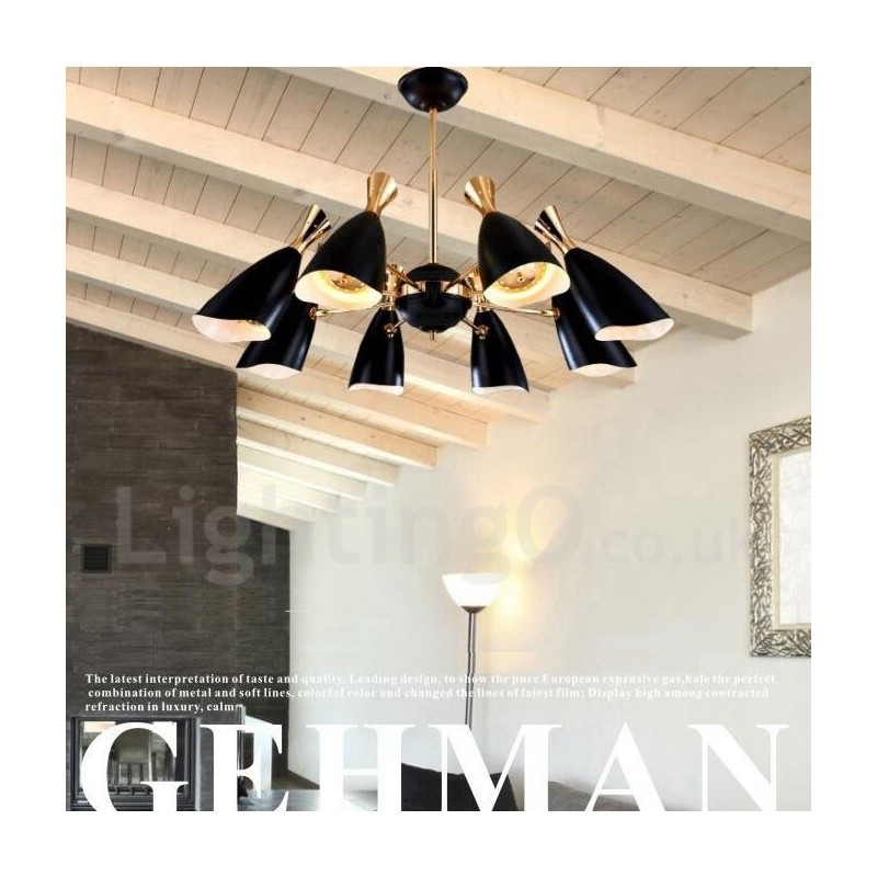 Lustre contemporain moderne à 8 lumières