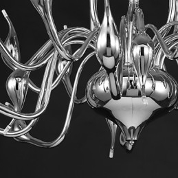 Lustre moderne 18 lumières G4 finition chromée