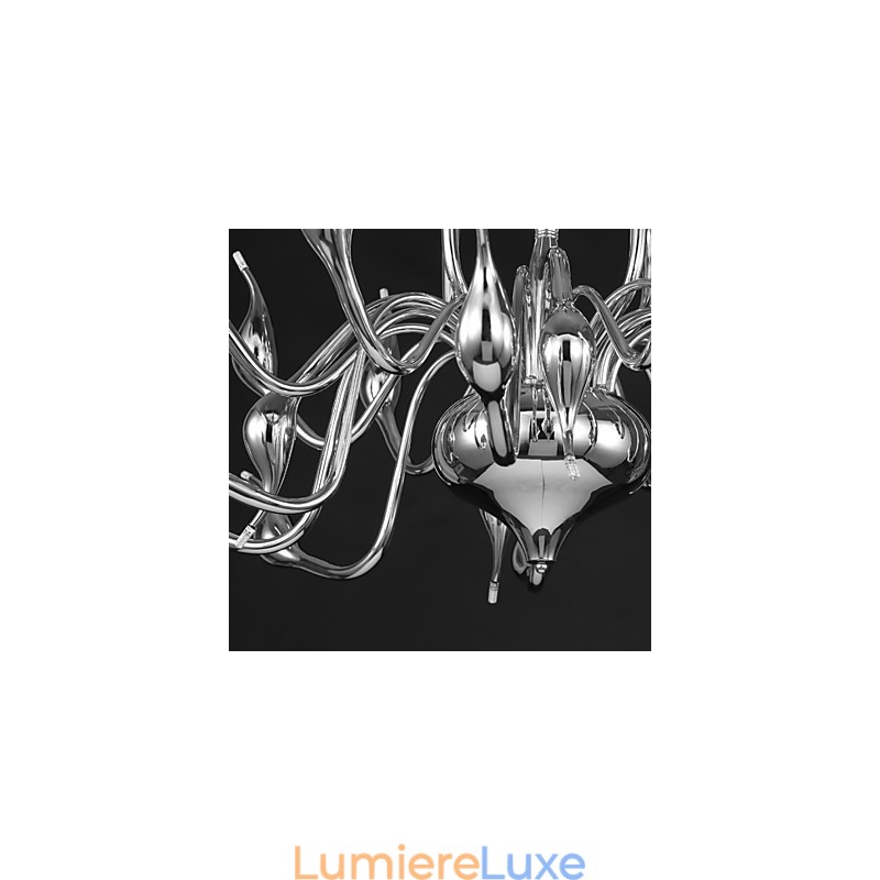 Lustre moderne 18 lumières G4 finition chromée