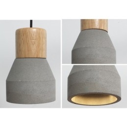 Suspension contemporaine moderne en bois et béton à une seule lumière