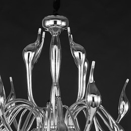 Lustre moderne 18 lumières G4 finition chromée