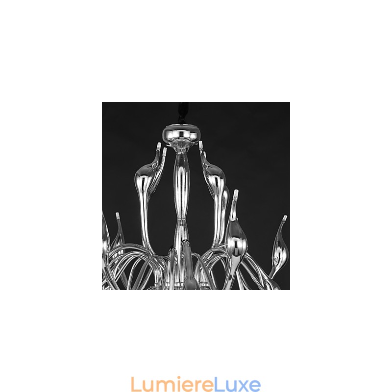 Lustre moderne 18 lumières G4 finition chromée