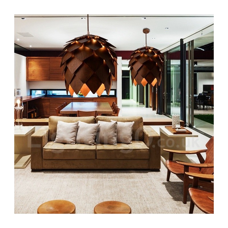 Suspension en bois de pin rustique Lodge