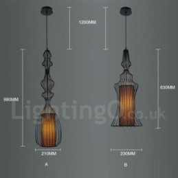 Suspension vintage en métal en forme de vase