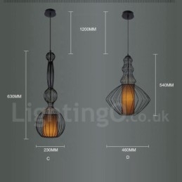 Suspension vintage en métal en forme de vase