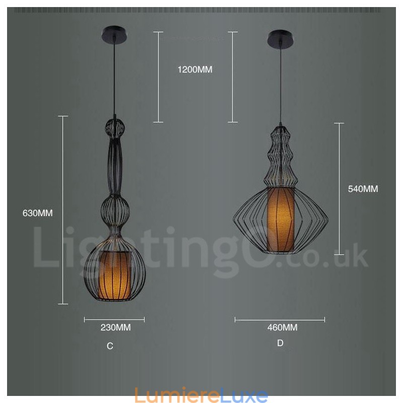 Suspension vintage en métal en forme de vase