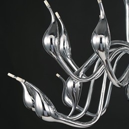 Lustre moderne 18 lumières G4 finition chromée
