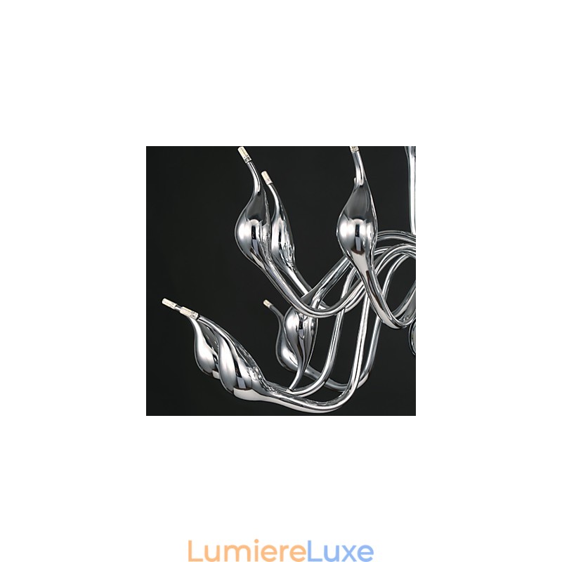 Lustre moderne 18 lumières G4 finition chromée