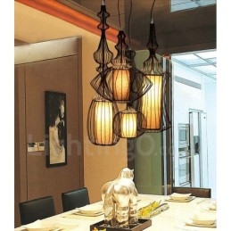 Suspension vintage en métal en forme de vase