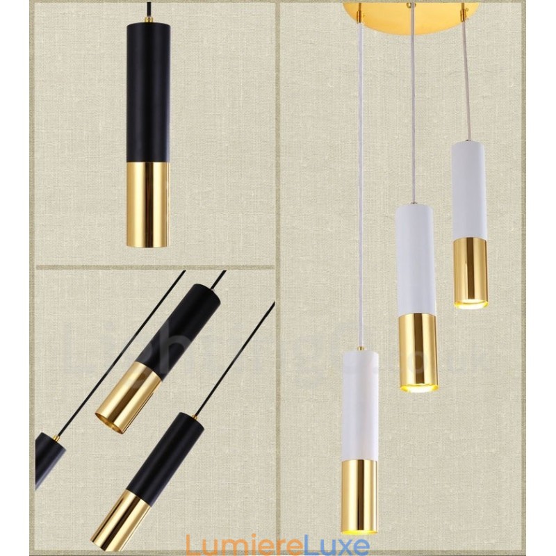 Suspension contemporaine moderne à 3 lumières