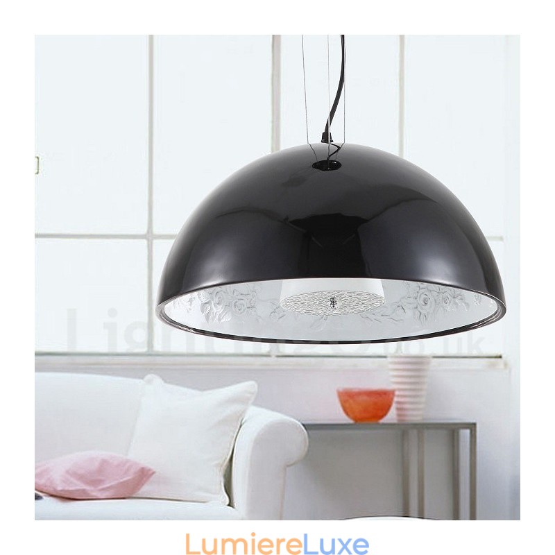 Suspension rustique noire à 1 lumière