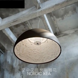 Suspension rustique noire à 1 lumière