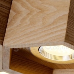 Suspension contemporaine moderne en bois à 6 lumières
