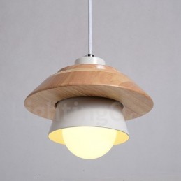 Suspension en métal et bois à 1 lumière