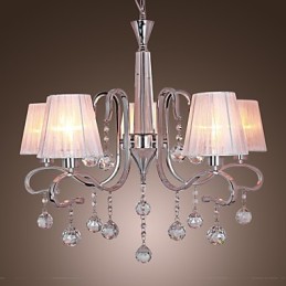 Lustre moderne contemporain en cristal électroplaqué