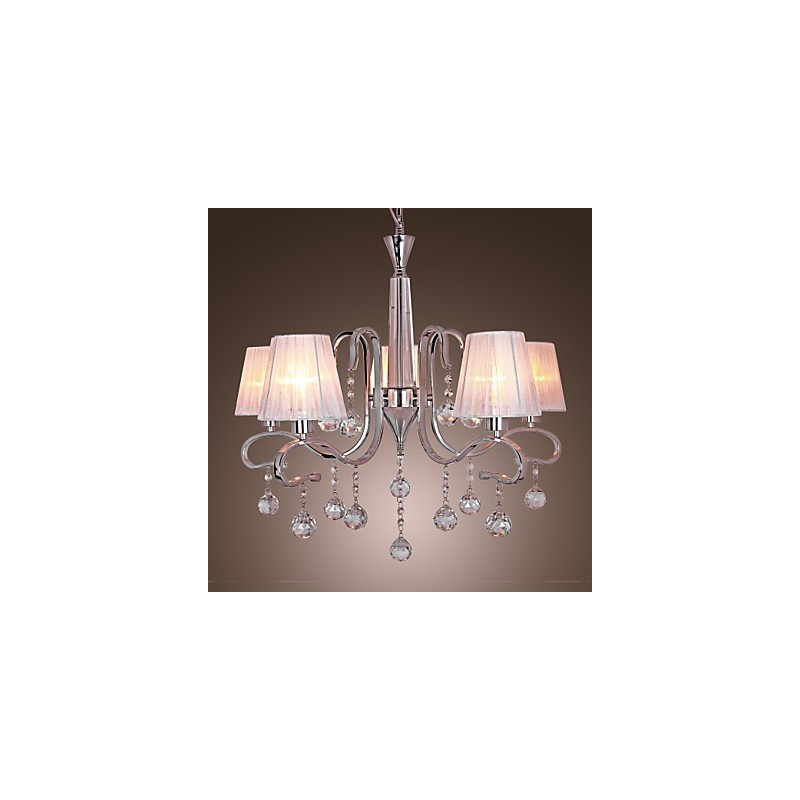 Lustre moderne contemporain en cristal électroplaqué