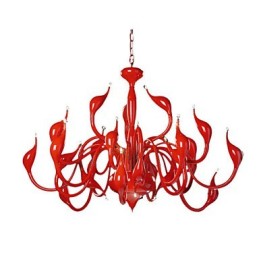 Lustre moderne 24 lumières G4 peinture rouge