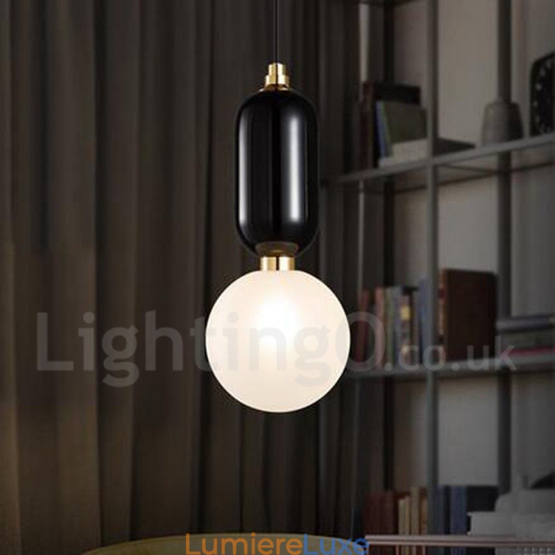 Suspension contemporaine moderne avec abat-jour en verre