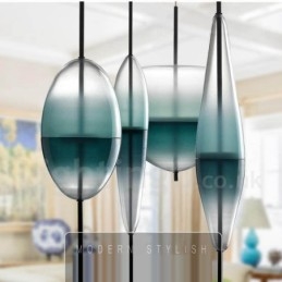 Suspension contemporaine moderne à dégradé de couleurs avec abat-jour en verre