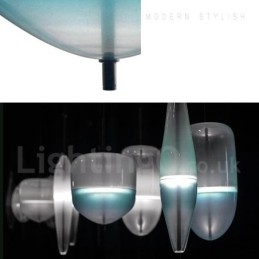 Suspension contemporaine moderne à dégradé de couleurs avec abat-jour en verre