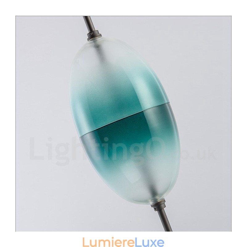 Suspension contemporaine moderne à dégradé de couleurs avec abat-jour en verre