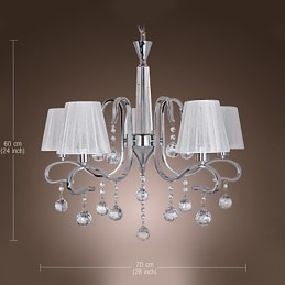 Lustre moderne contemporain en cristal électroplaqué