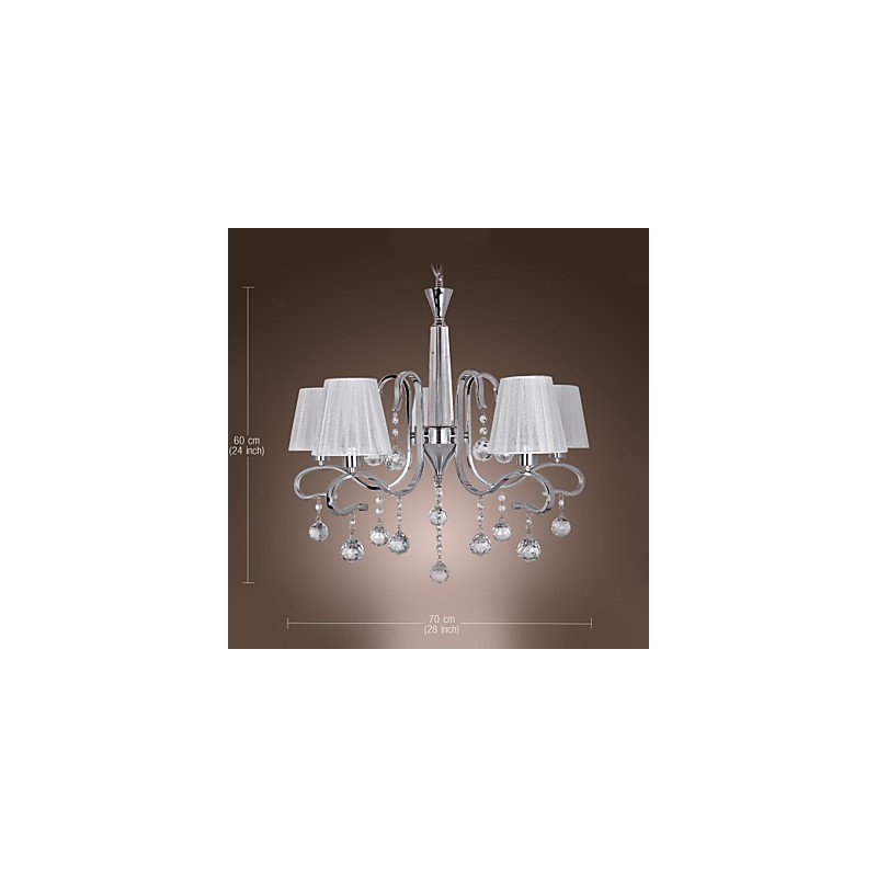 Lustre moderne contemporain en cristal électroplaqué