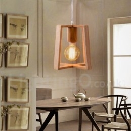 Suspension contemporaine moderne en bois à 1 lumière