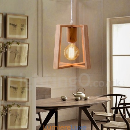 Suspension contemporaine moderne en bois à 1 lumière Suspension contemporaine moderne en bois à 1 lumière