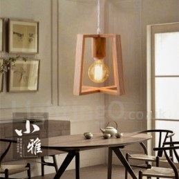 Suspension contemporaine moderne en bois à 1 lumière