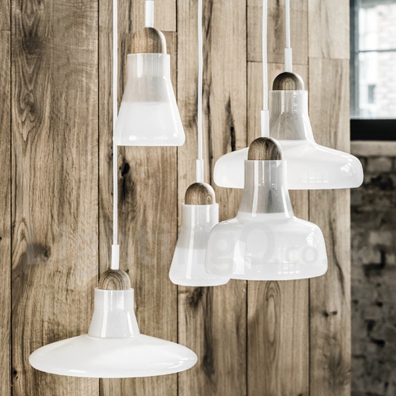 Suspension rétro vintage avec abat-jour en verre