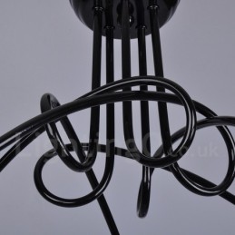 Lustre en métal noir Country à 5 lumières