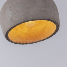 Suspension rétro vintage en bois et béton à une seule lumière