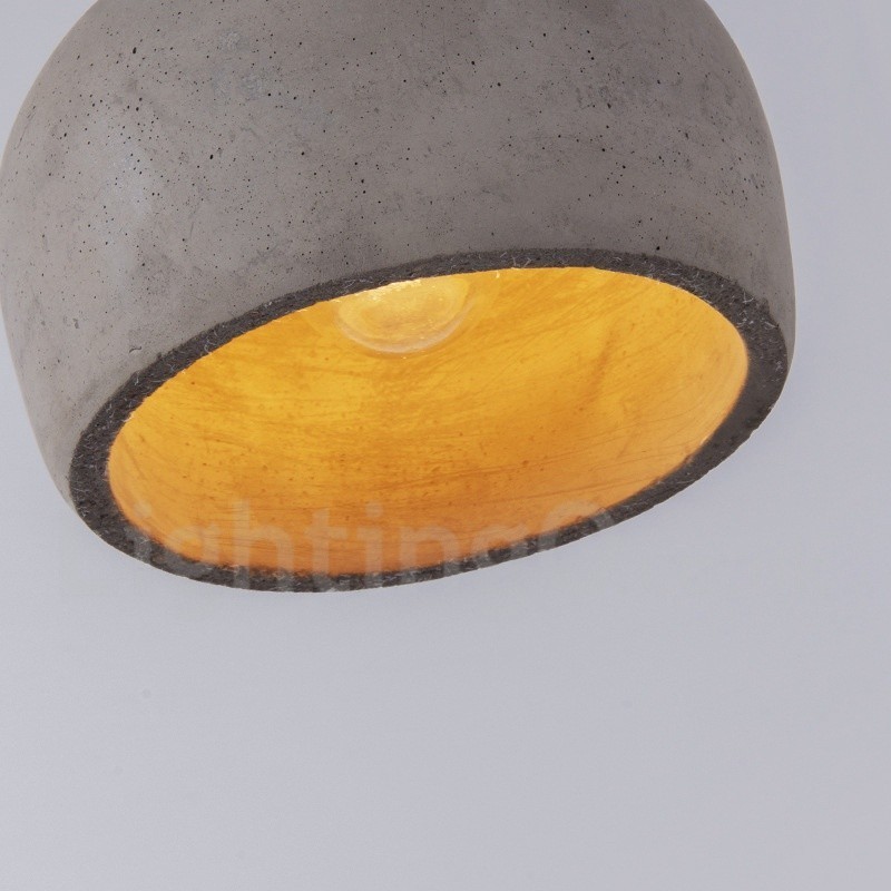 Suspension rétro vintage en bois et béton à une seule lumière