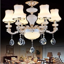 La luxueuse lampe suspendue en jade naturel de la lampe suspendue en cristal européen