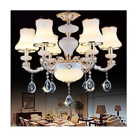 La luxueuse lampe suspendue en jade naturel de la lampe suspendue en cristal européen La luxueuse lampe suspendue en jade naturel de la lampe suspendue en cristal européen
