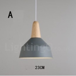Suspension moderne contemporaine en bois et métal multicolore
