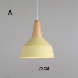 Suspension moderne contemporaine en bois et métal multicolore