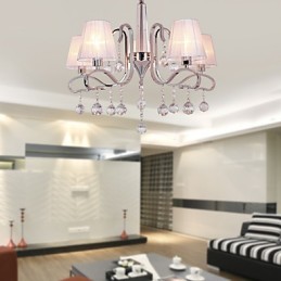 Lustre moderne contemporain en cristal électroplaqué