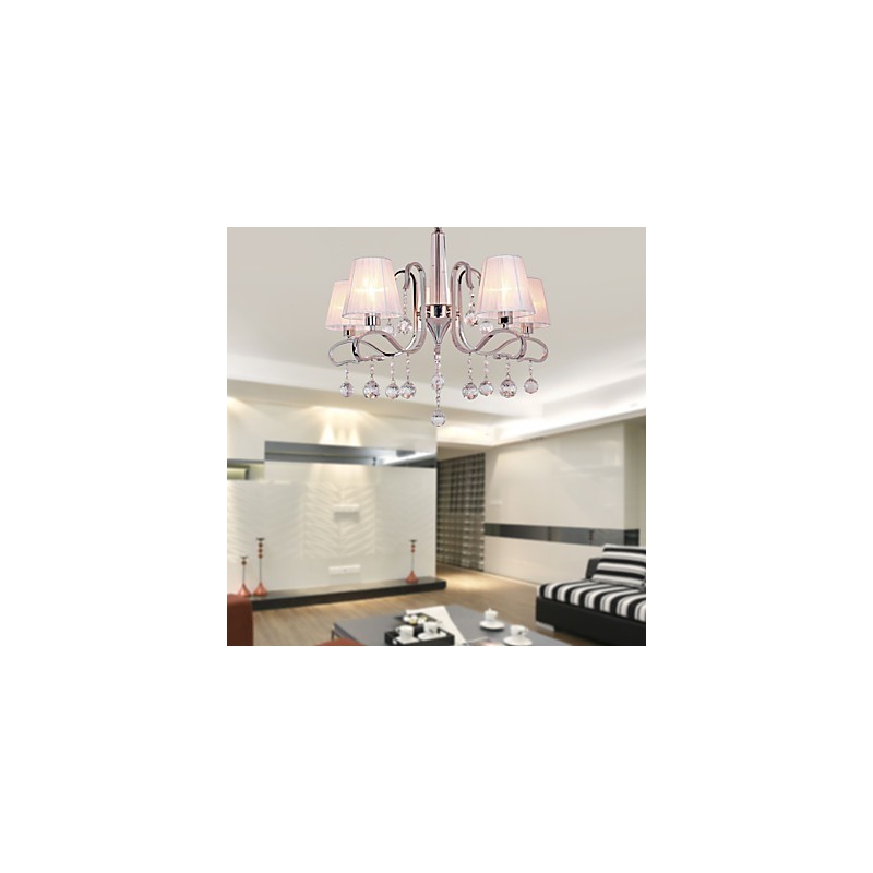 Lustre moderne contemporain en cristal électroplaqué