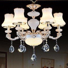 La luxueuse lampe suspendue en jade naturel de la lampe suspendue en cristal européen