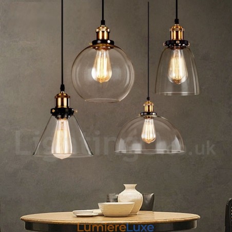 Suspension rétro vintage avec abat-jour en verre Suspension rétro vintage avec abat-jour en verre