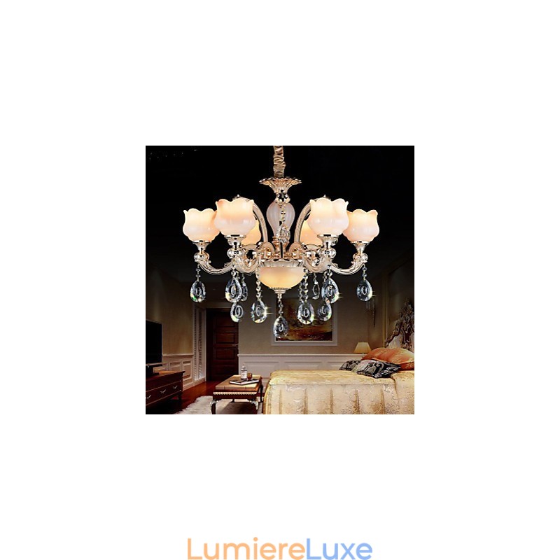 Lampe à suspension en jade de style européen Lampe à suspension en cristal