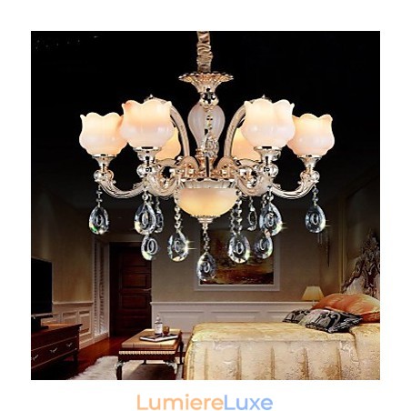 Lampe à suspension en jade de style européen Lampe à suspension en cristal Lampe à suspension en jade de style européen Lampe à suspension en cristal