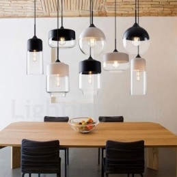 Suspension contemporaine moderne avec abat-jour en verre